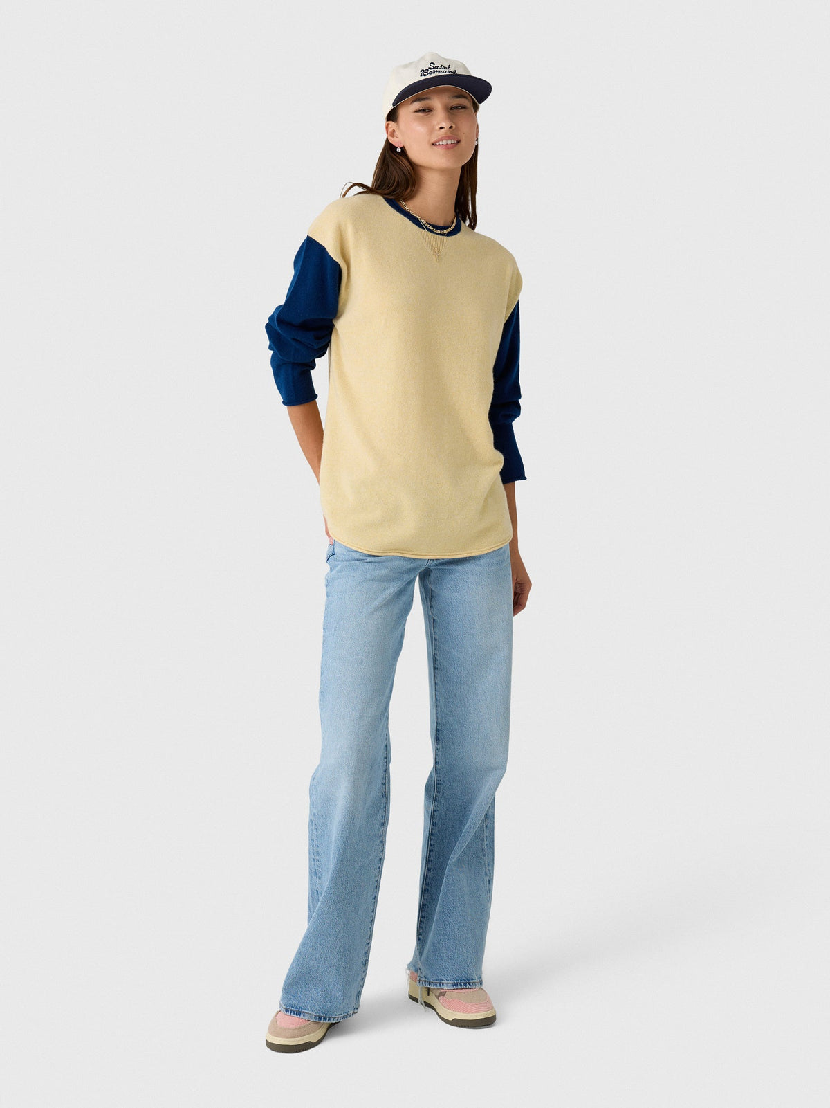 Guest In Residence Women's Baseball Oversized Crew Sweater