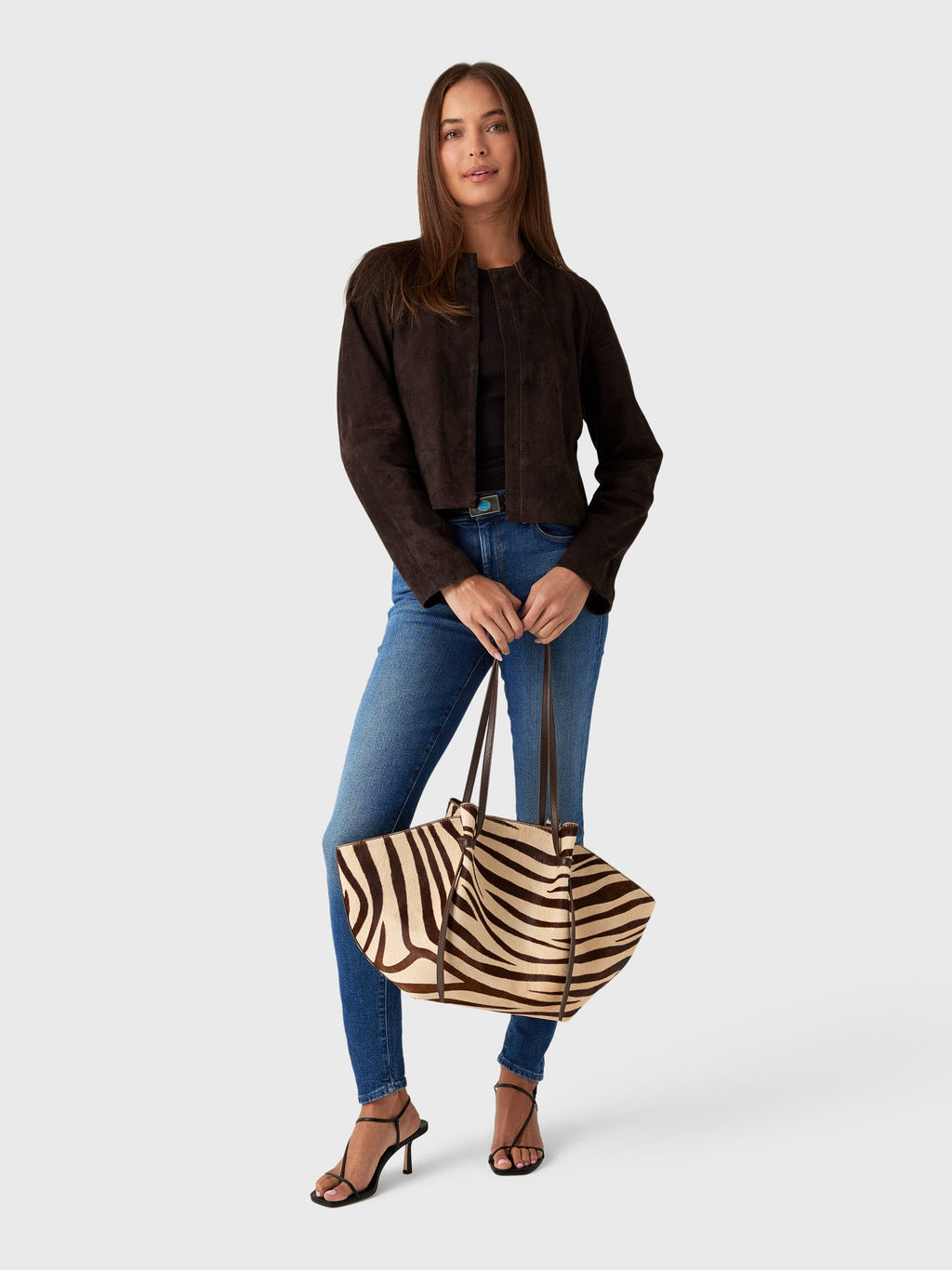 Vince Women's Collarless Cropped Suede Jacket