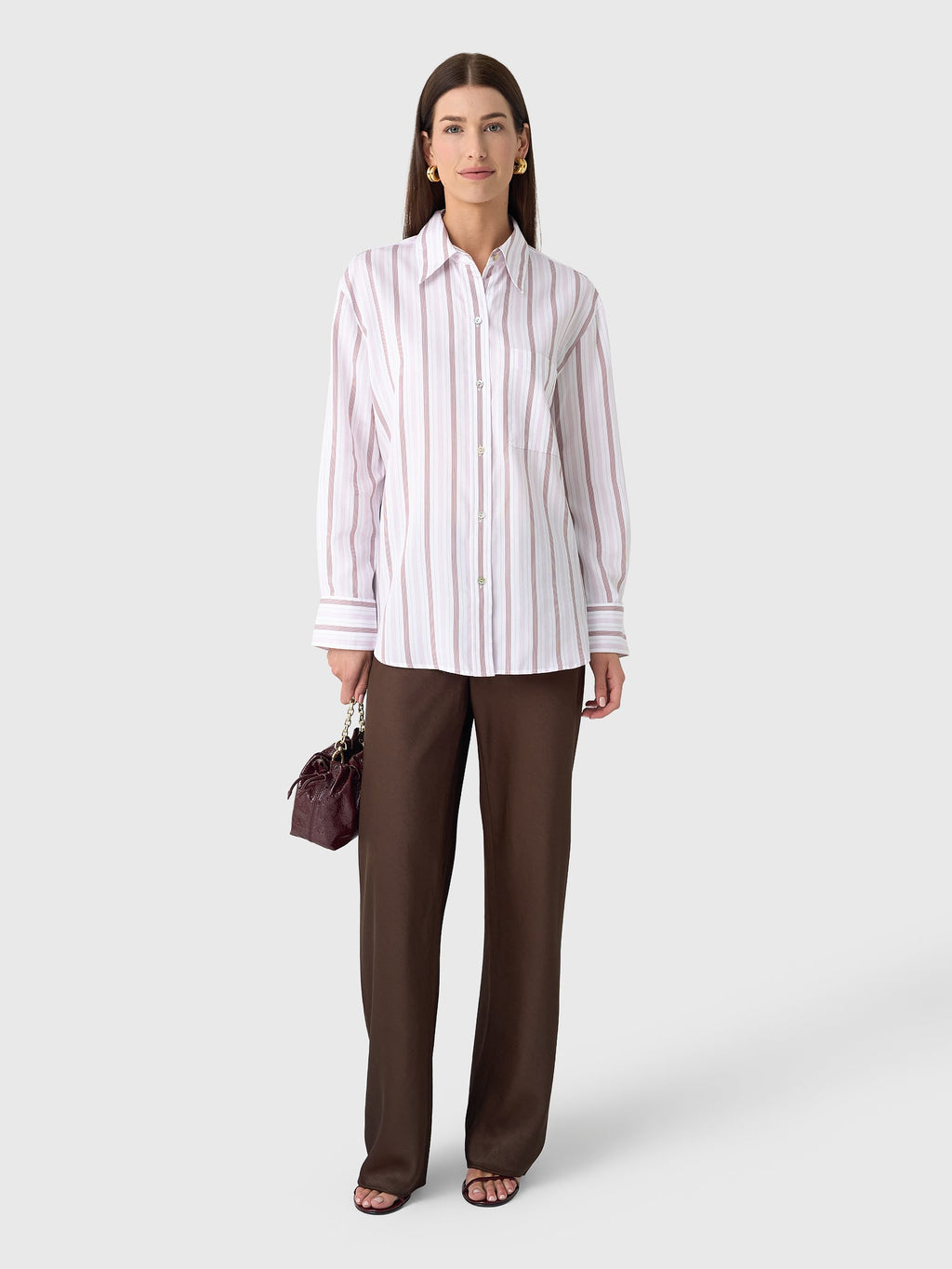 Vince Women's Striped Twill Oversized Shirt