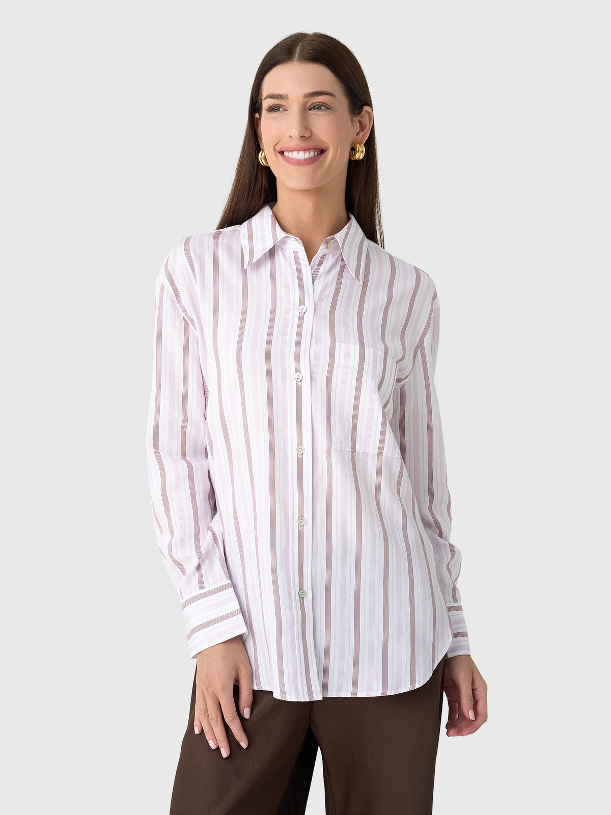 Vince Women's Striped Twill Oversized Shirt