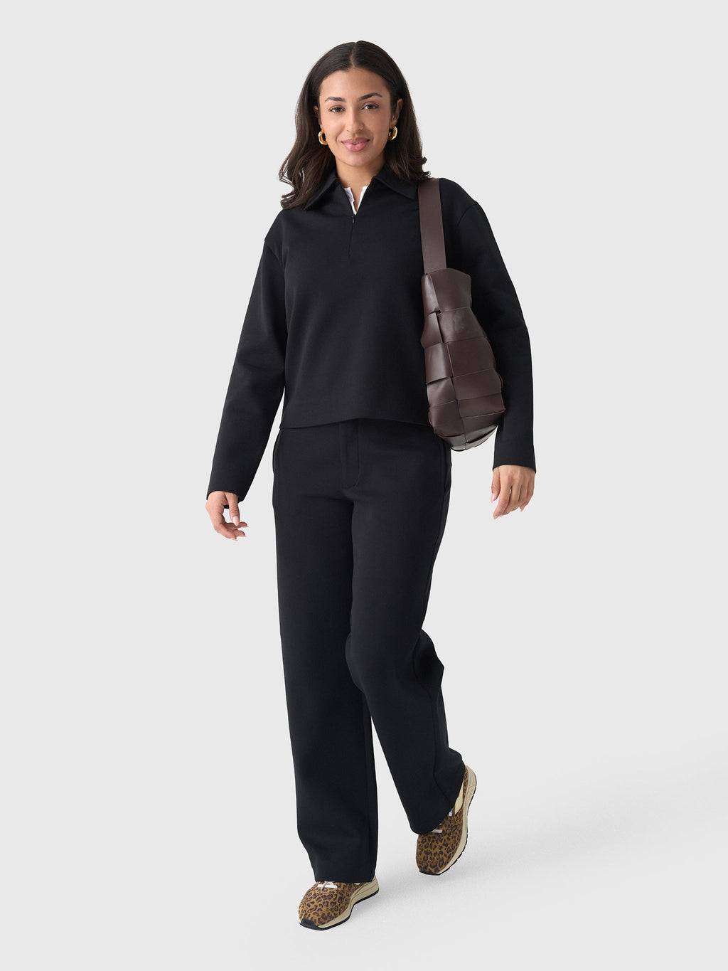 Vince Women's Cotton-Blend Half-Zip Pullover