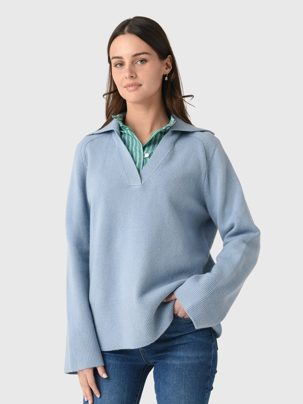 Vince Women's Wool Cashmere-Blend Oversized Polo Sweater