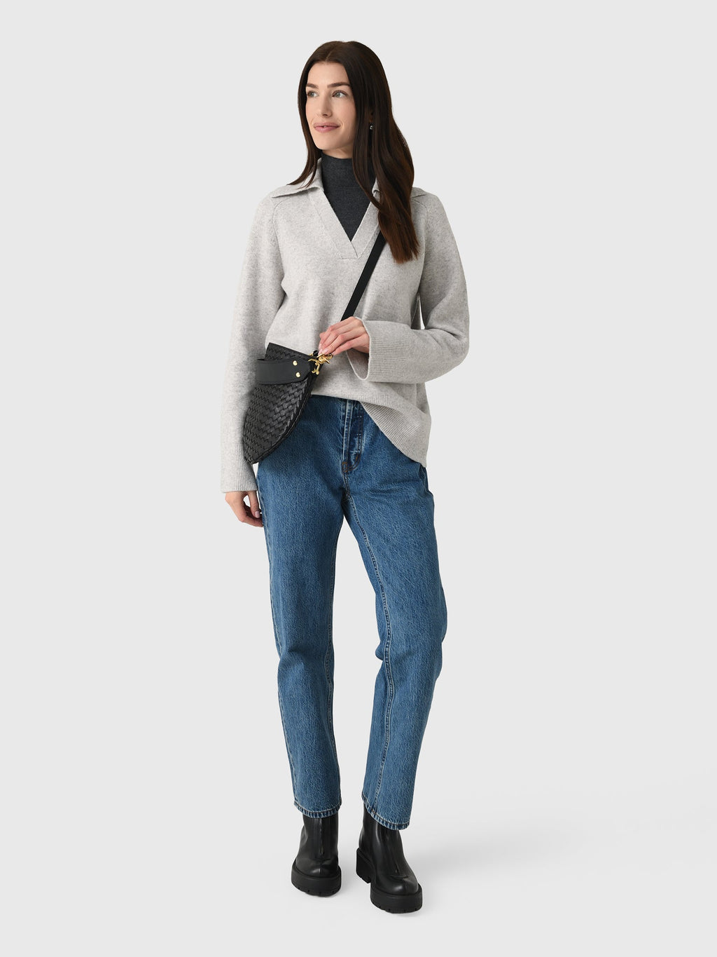 Vince Women's Wool Cashmere-Blend Oversized Polo Sweater