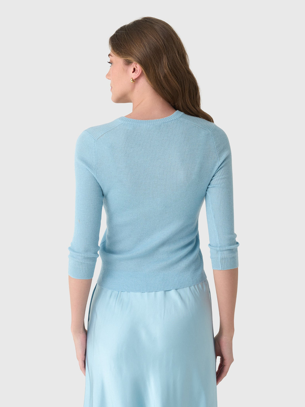 Vince Women's Solid High V-Neck Long Sleeve Sweater