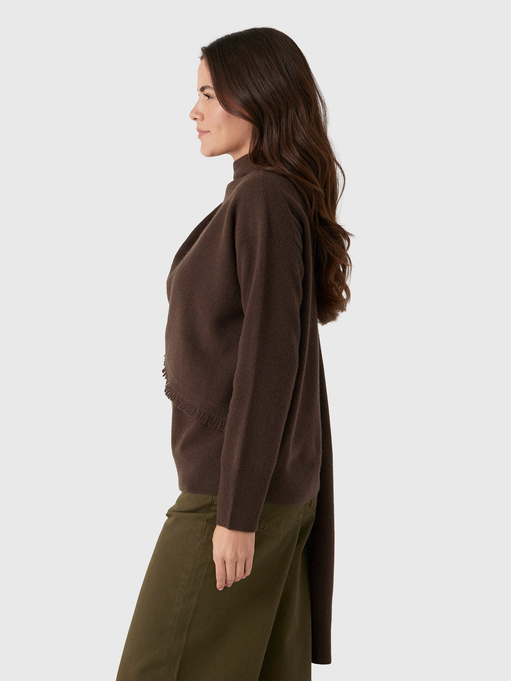 Vince Women's Fringed Draped-Shawl Wool-Cashmere Sweater