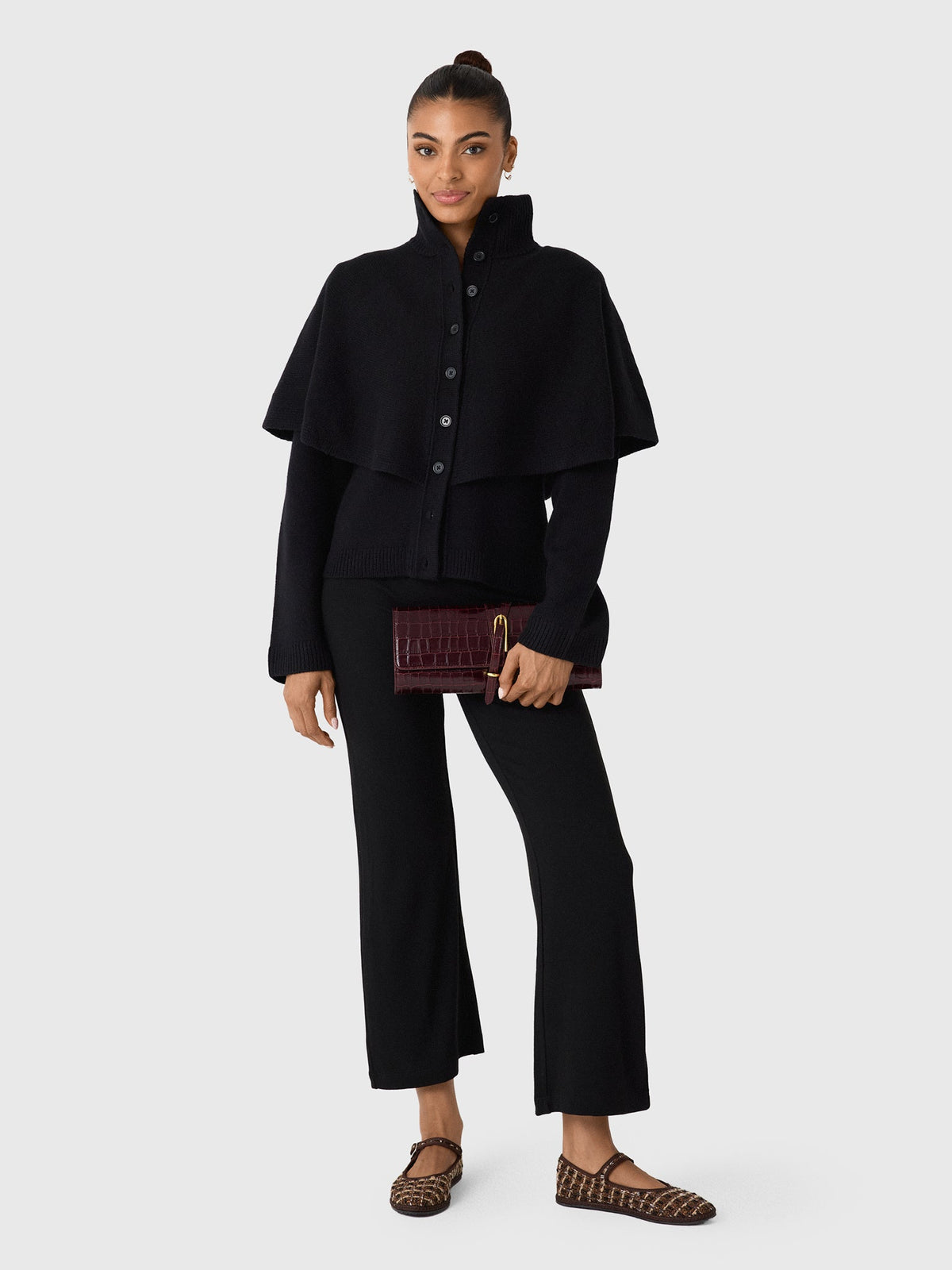 Vince Women's Wool-Blend Turtleneck Cape Cardigan