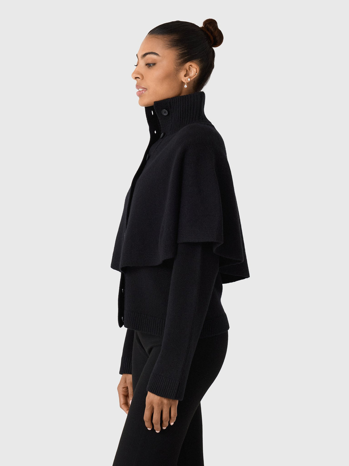 Vince Women's Wool-Blend Turtleneck Cape Cardigan