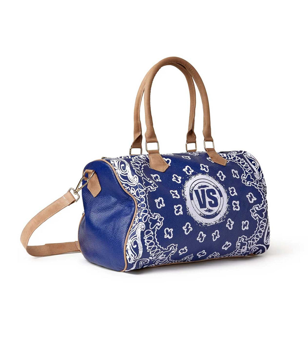 Vale Forever Leather Duffle Bag Navy
