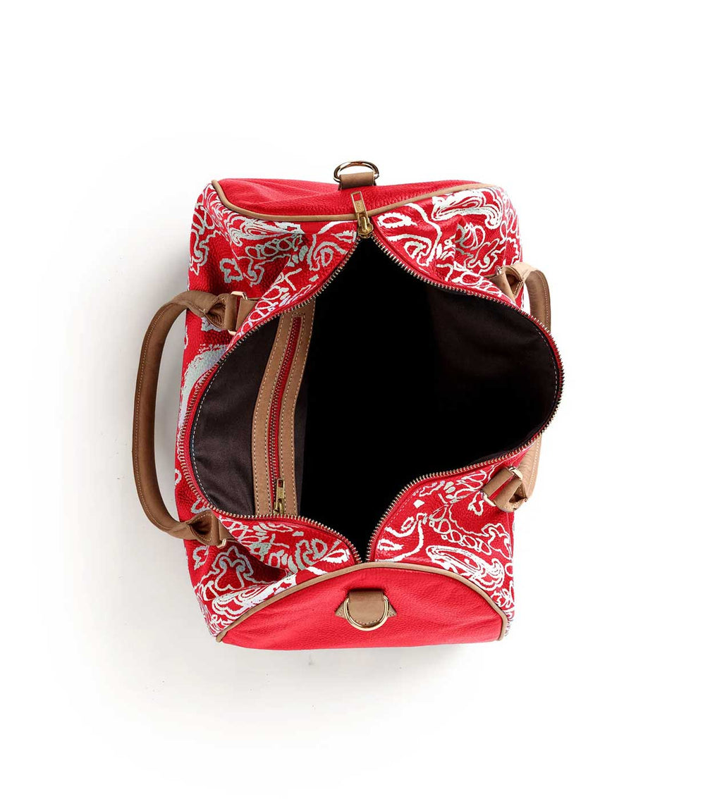 Vale Forever Leather Duffle Bag Red