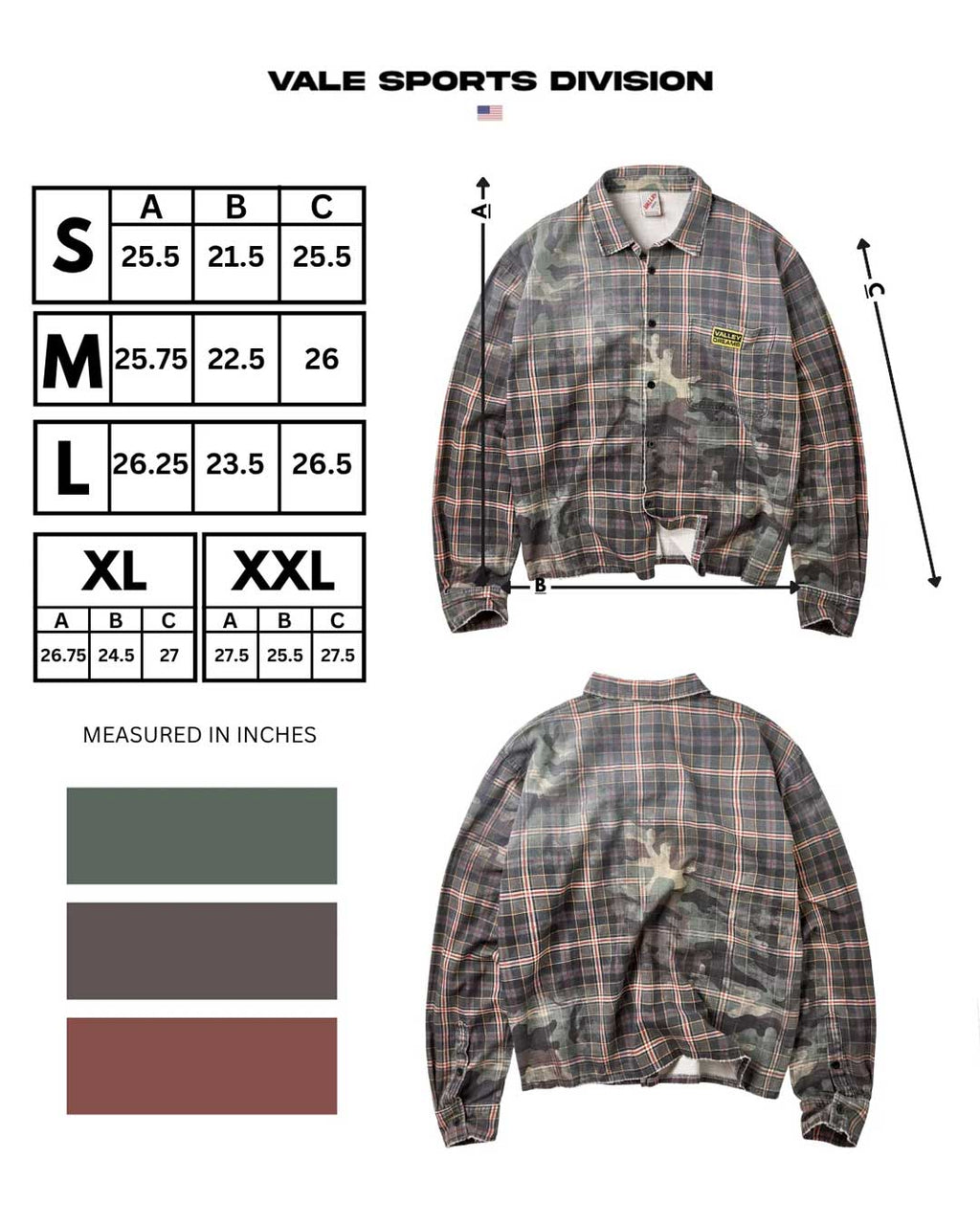 Vale Forever Soldier Overshirt Flannel Green