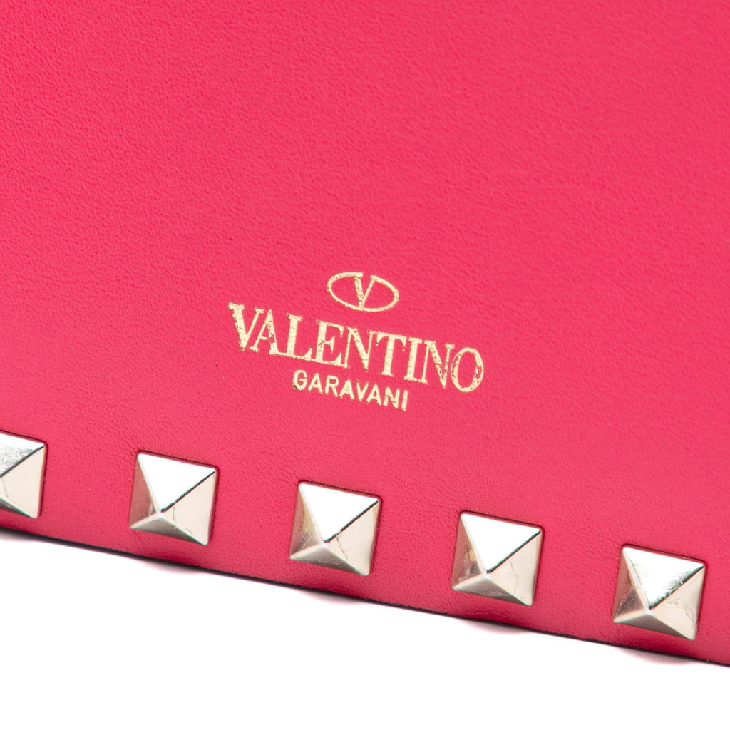 Valentino Leather Rockstud Chain Pouch Crossbody Bag - Pink
