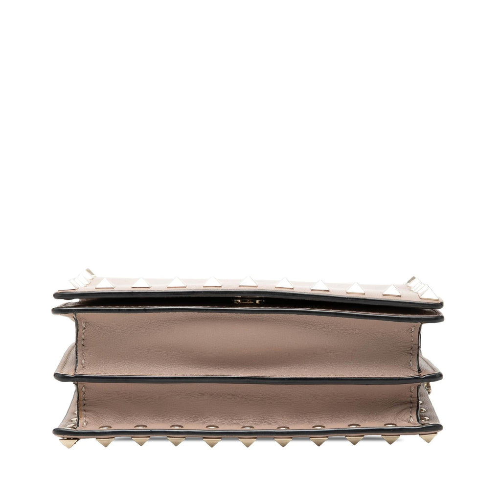 Valentino Leather Rockstud Chain Pouch Crossbody Bag - Pink