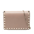 Valentino Leather Rockstud Chain Pouch Crossbody Bag - Pink