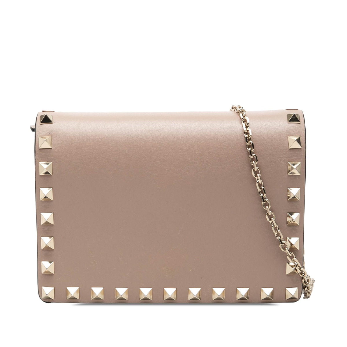 Valentino Leather Rockstud Chain Pouch Crossbody Bag - Pink