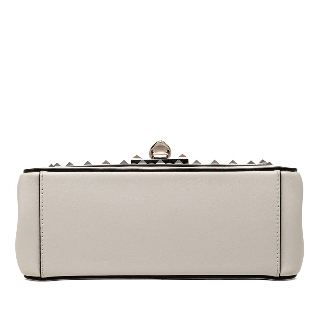 Valentino Leather Rockstud Flip Lock Crossbody Bag - Grey