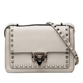 Valentino Leather Rockstud Flip Lock Crossbody Bag - Grey