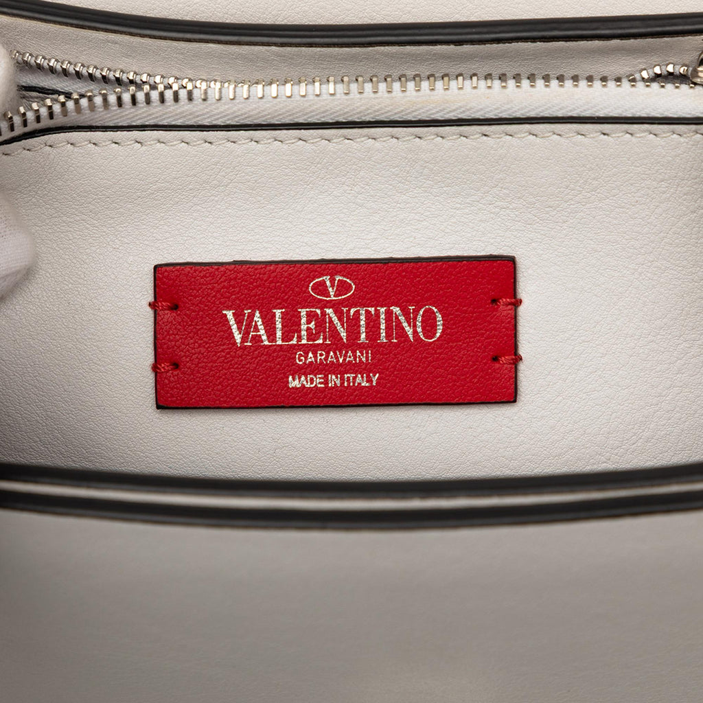 Valentino Leather Rockstud Flip Lock Crossbody Bag - Grey