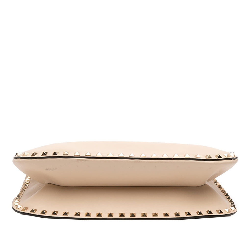 Valentino Leather Rockstud Shoulder Bag - Beige