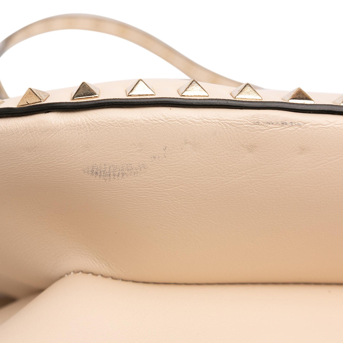Valentino Leather Rockstud Shoulder Bag - Beige