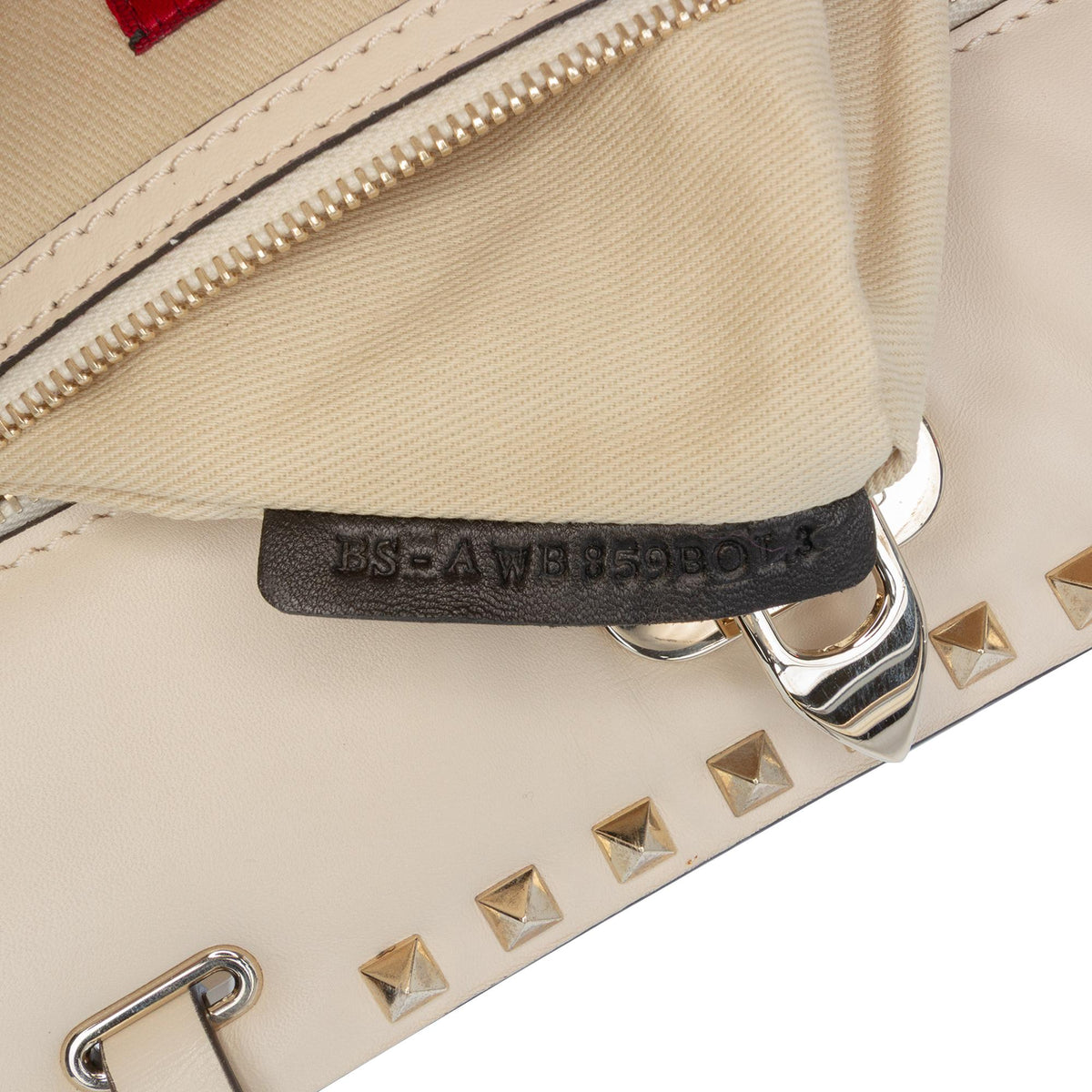 Valentino Leather Rockstud Shoulder Bag - Beige