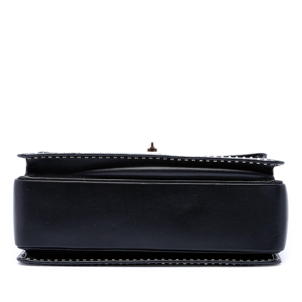 Valentino Leather Rockstud Top Handle Bag - Black