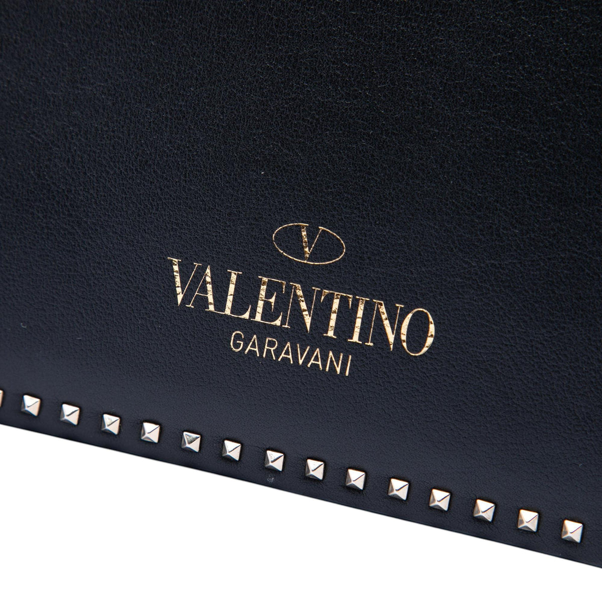 Valentino Leather Rockstud Top Handle Bag - Black