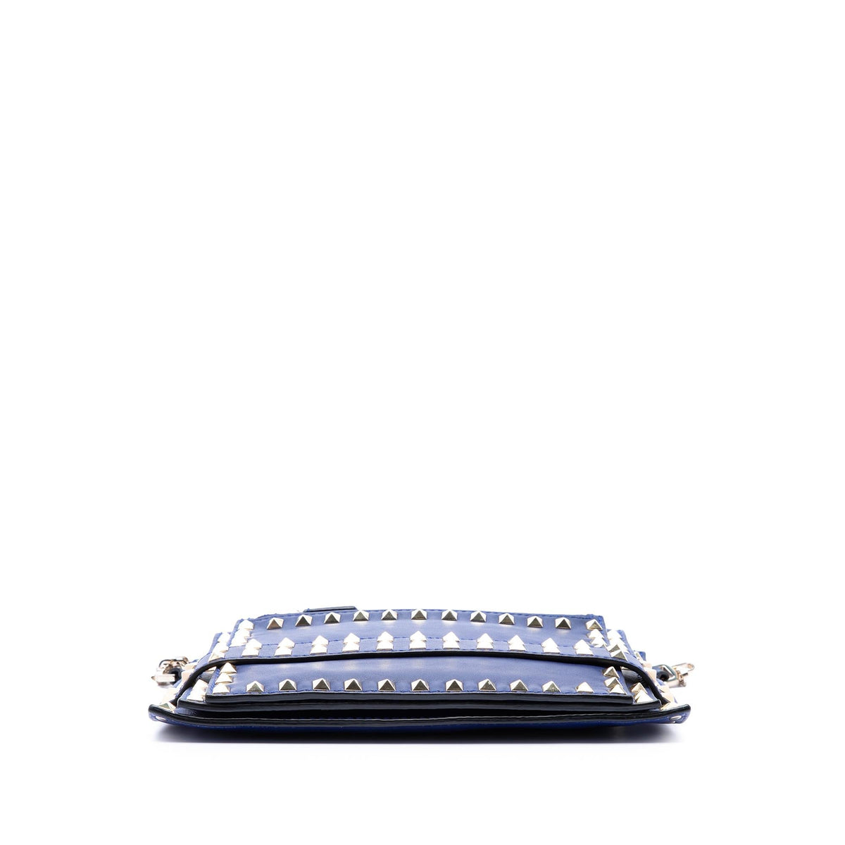 Valentino Leather Rockstud Triple Zip Crossbody Bag - Blue