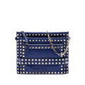 Valentino Leather Rockstud Triple Zip Crossbody Bag - Blue