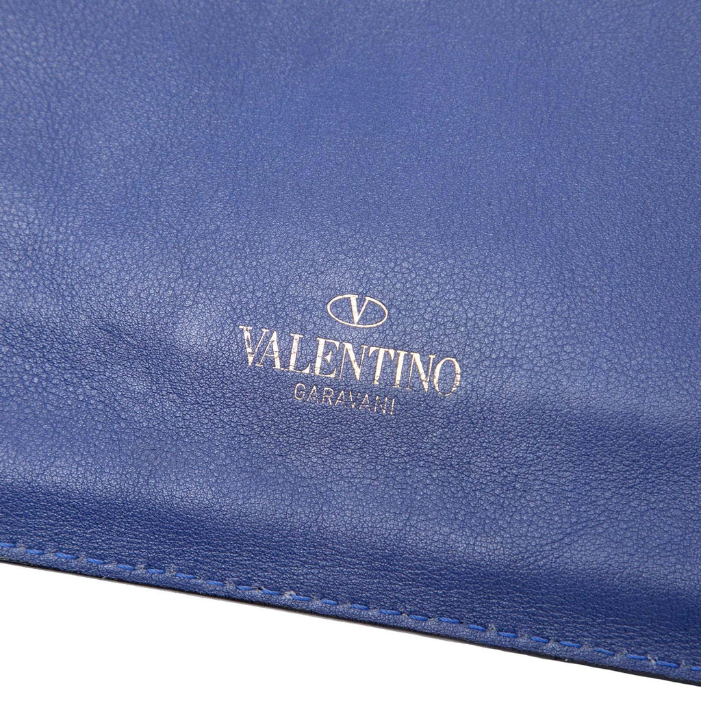 Valentino Leather Rockstud Triple Zip Crossbody Bag - Blue
