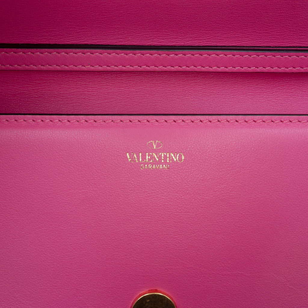 Valentino Medium Calfskin VLogo Loco Satchel - Pink