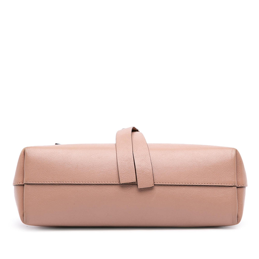 Valentino Medium Grained Calfskin VRing Top Handle Bag - Brown