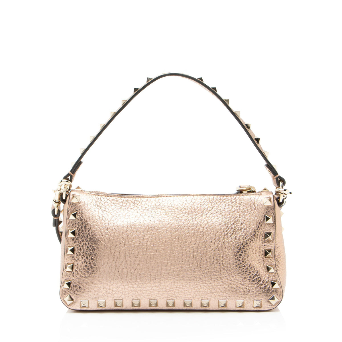 Valentino Metallic Calfskin Rockstud Small Shoulder Bag - Pink