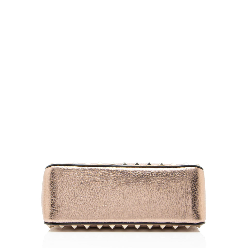 Valentino Metallic Calfskin Rockstud Small Shoulder Bag - Pink
