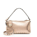 Valentino Metallic Calfskin Rockstud Small Shoulder Bag - Pink