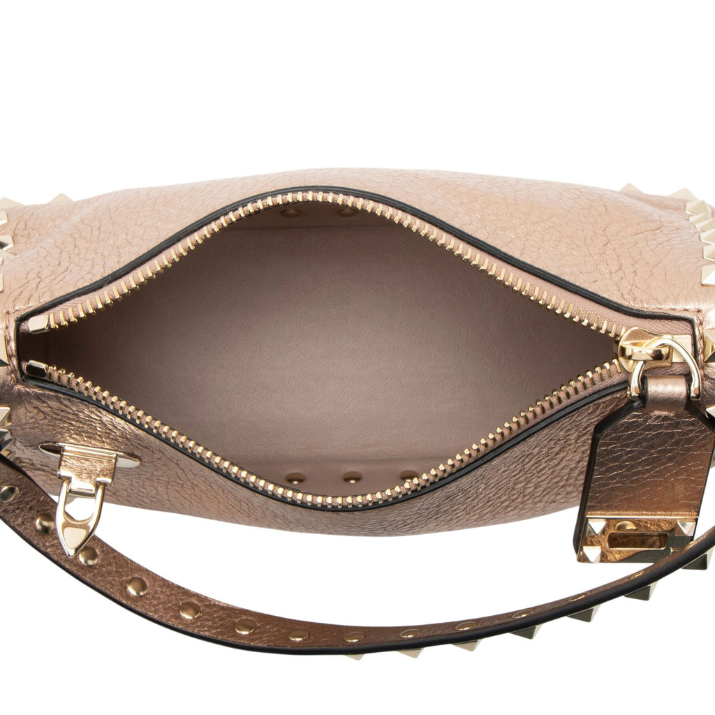 Valentino Metallic Calfskin Rockstud Small Shoulder Bag - Pink