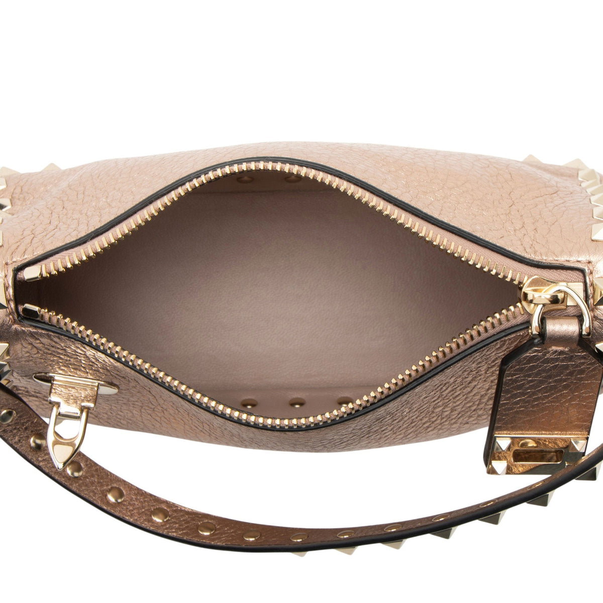 Valentino Metallic Calfskin Rockstud Small Shoulder Bag - Pink