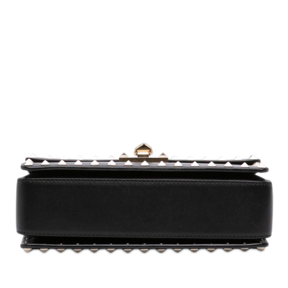 Valentino Small Leather Rockstud Flip Lock Chain Crossbody Bag - Black