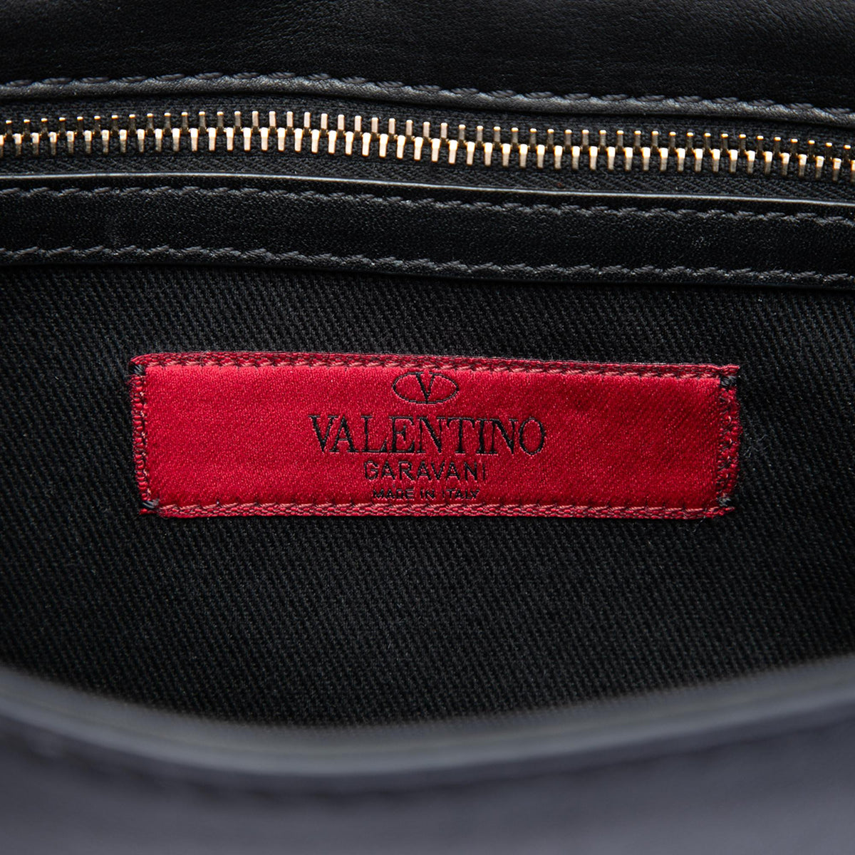 Valentino Small Leather Rockstud Glam Lock Crossbody Bag - Black