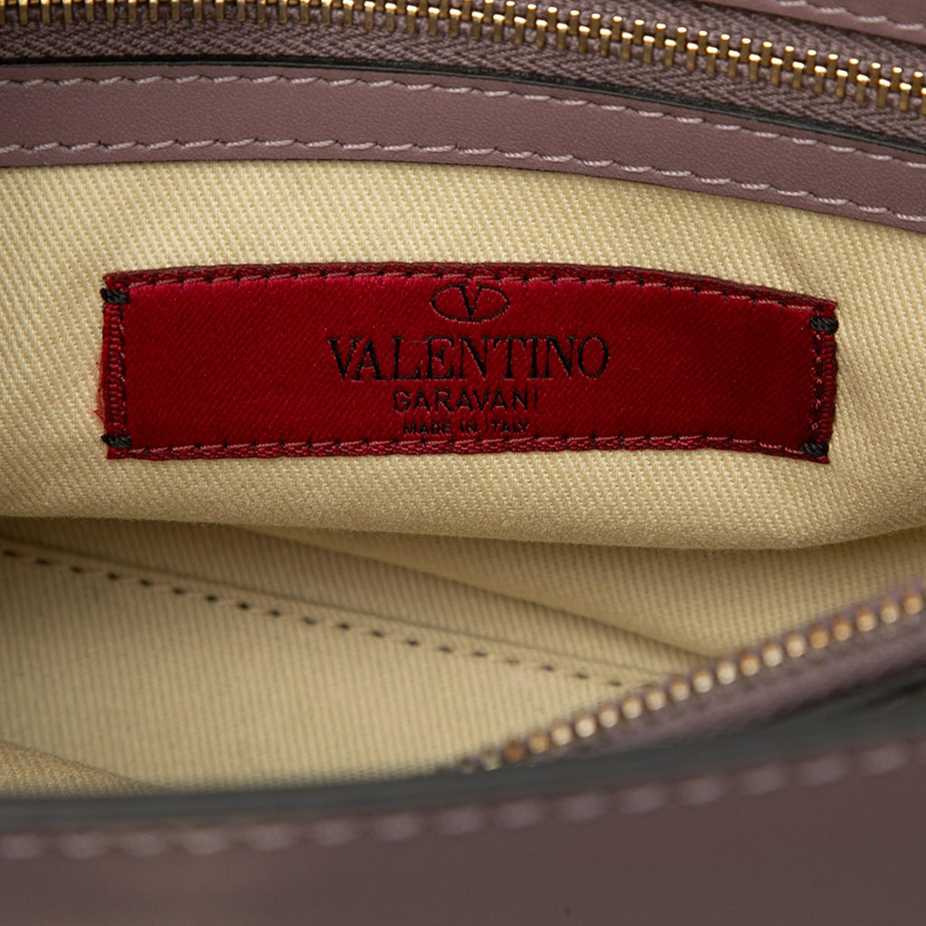 Valentino Small Leather Rockstud Single Handle Flap Satchel - Pink