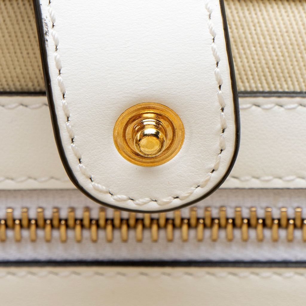 Versace Chain Link Canvas La Medusa Large Tote Bag - Beige/Gold