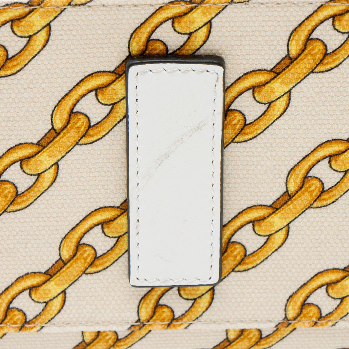 Versace Chain Link Canvas La Medusa Large Tote Bag - Beige/Gold