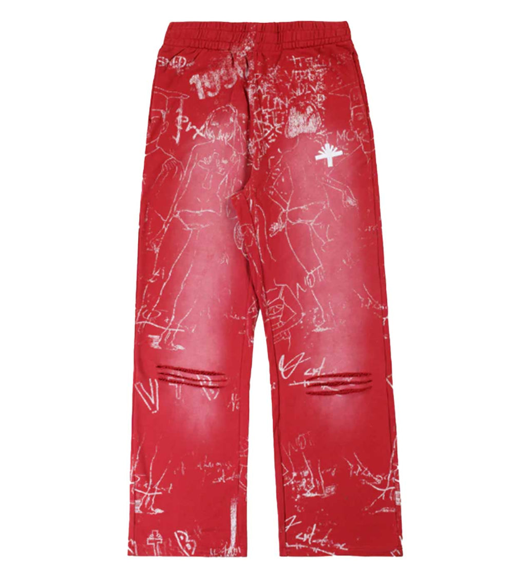 Vertabrae Silo Sketch Sweatpants Red