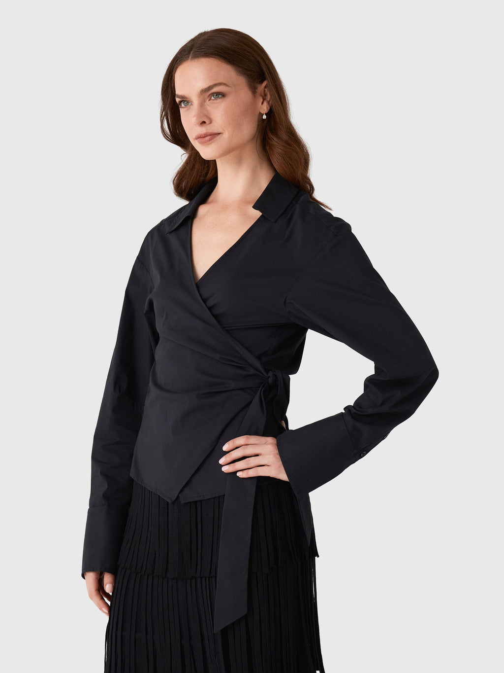 Simon Miller Women's Anya Poplin Wrap Top