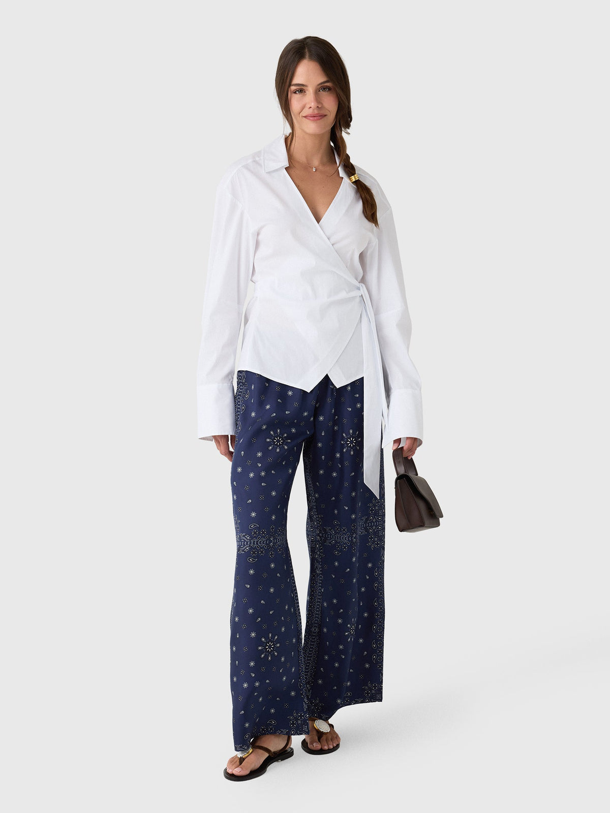 Simon Miller Women's Anya Poplin Wrap Top