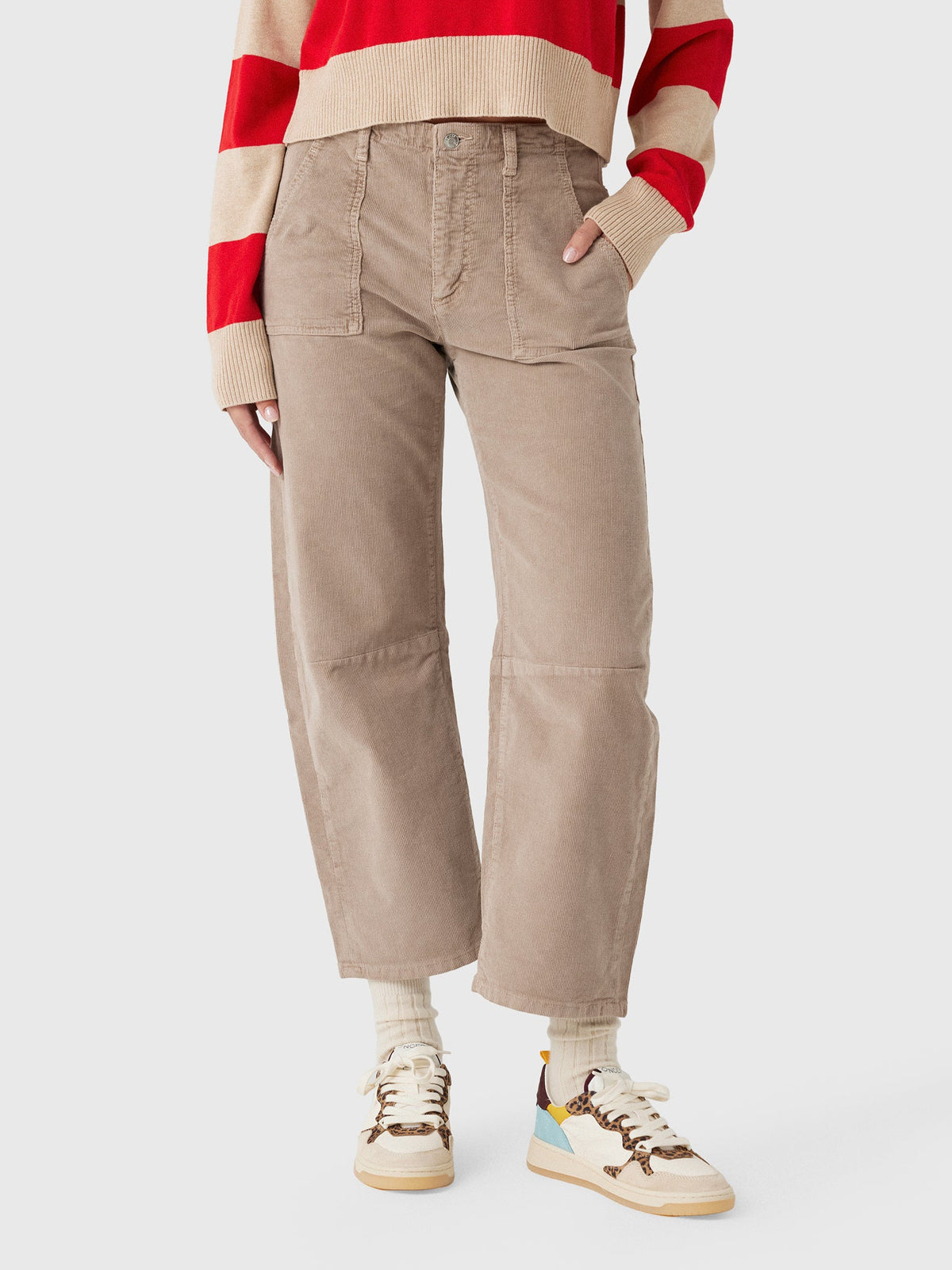 Le Jean Women's Corduroy Utility Soft Barrel Jean