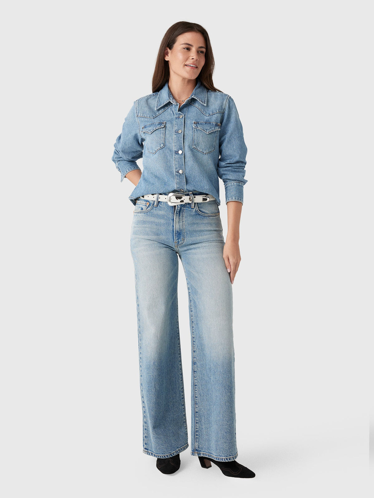Le Jean Women's Martha Denim Shirt