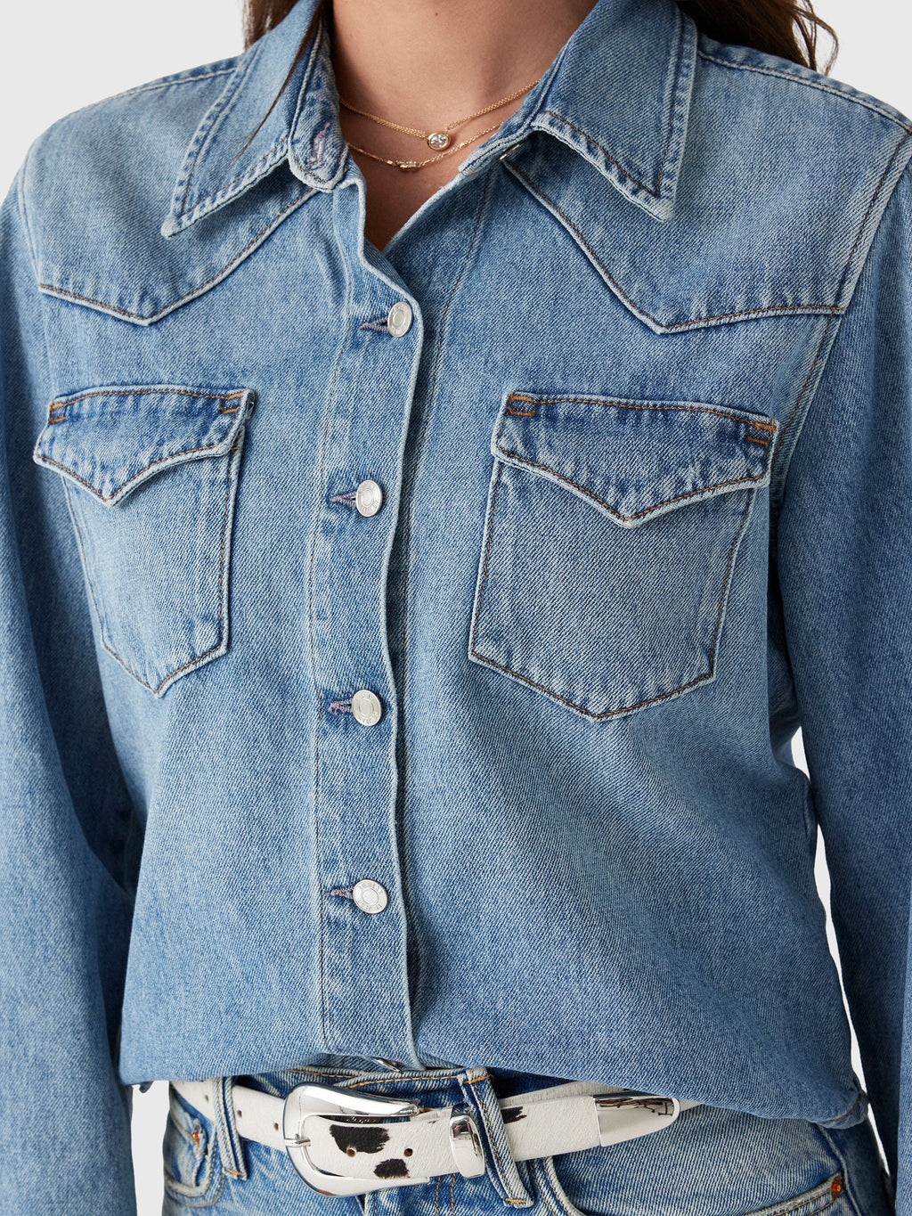 Le Jean Women's Martha Denim Shirt