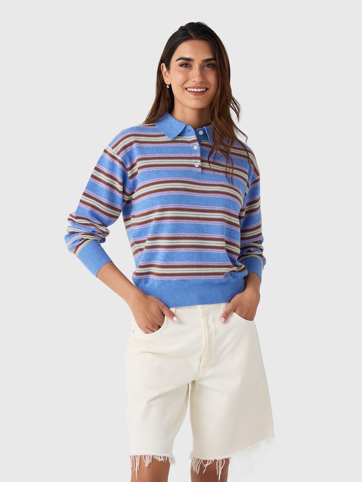 Guest In Residence Women's Collegiate Stripe Polo