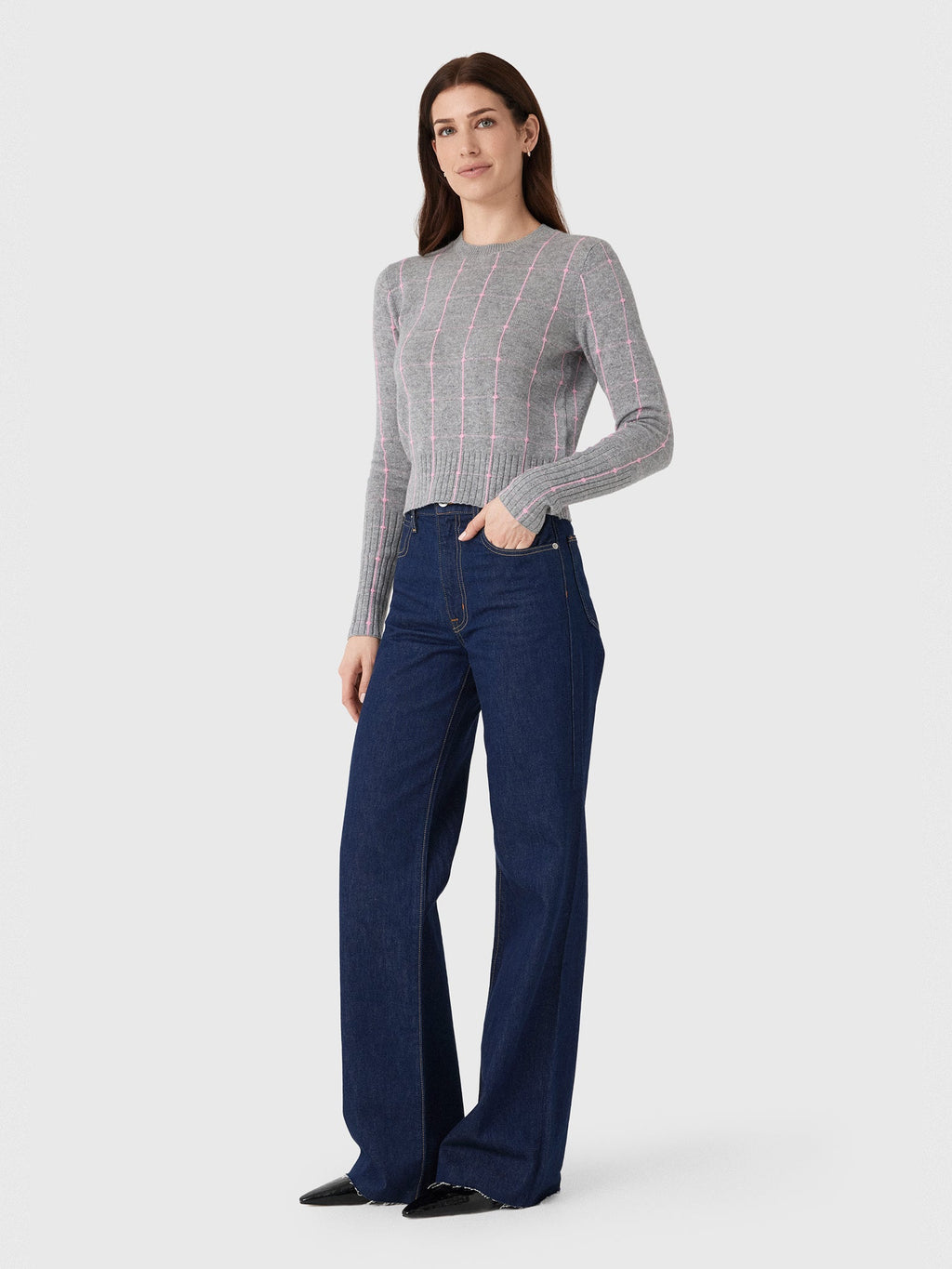 Guest In Residence Women's Shrunken Checker Crew