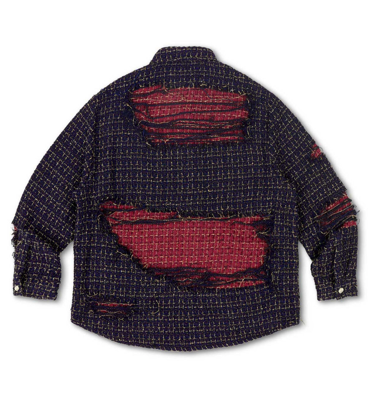WNTD Distressed Double Layer Flannel Blue